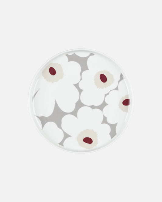 Oiva Unikko Plate 20cm (Grey, Red, White, Yellow)