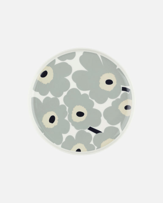 Unikko Plate 25cm (White, Light Grey, Sand, Dark Blue)