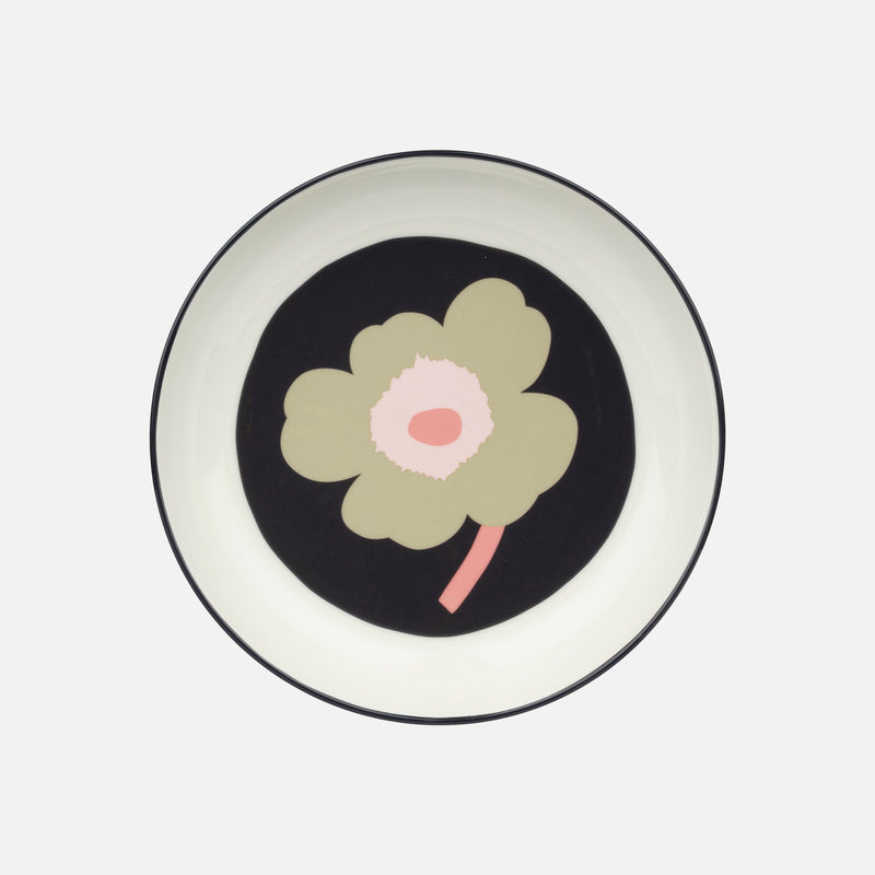 Marimekko Oiva / Unikko Deep Plate 20.5cm (Off white, Charcoal, Sand, Pink)