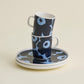 Oiva / Unikko Mug and Plate Set (White, Dark Blue, Light Blue)