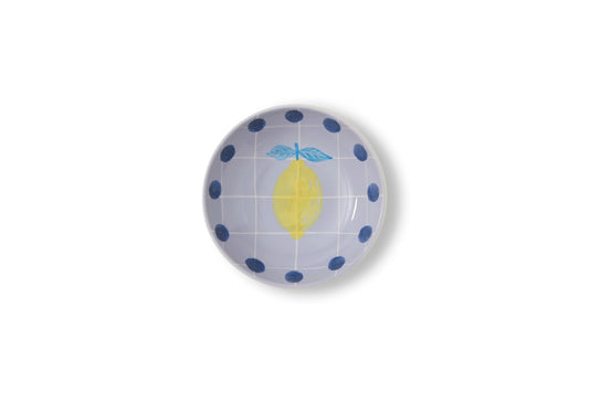 Lavender Bowl with Polka Dot Border 14cm