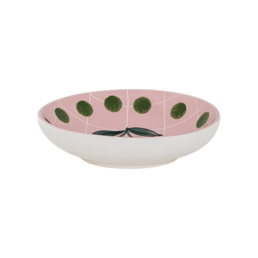 Pink Bowl with Polka Dot Border 14cm