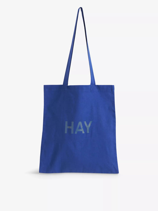 Hay logo-print cotton tote bag in ultra marine.