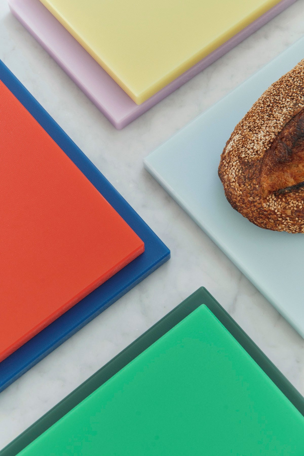 Close up of Hay slice chopping board family. 