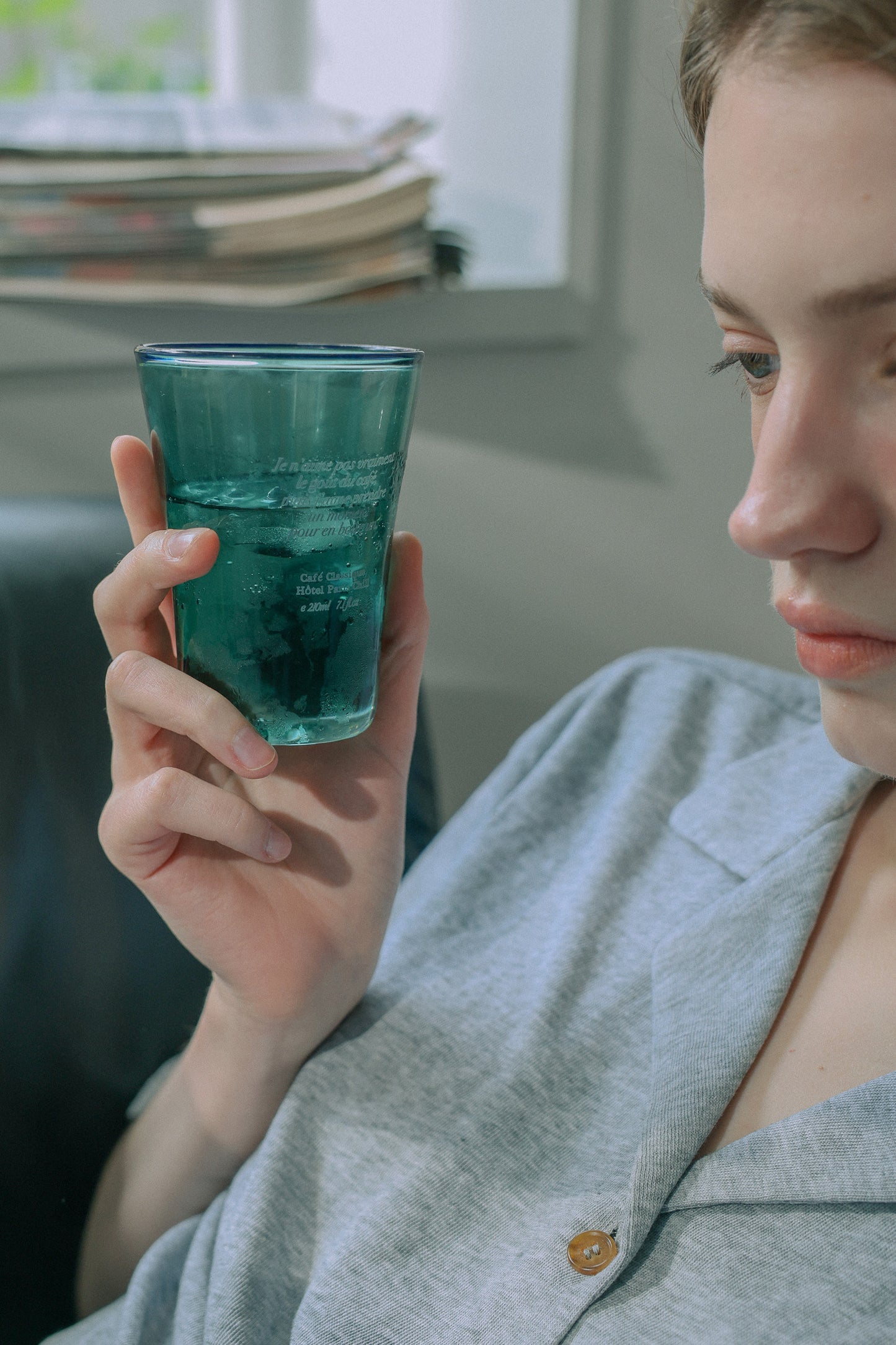 Sun Kissed Glass Cup (Pine Green)