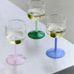 A shot of HAY tint Wine Glasses, available in variety of colours. 