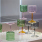 A shot of set of two HAY Tint Wine Glasses, available in different colour combination.
