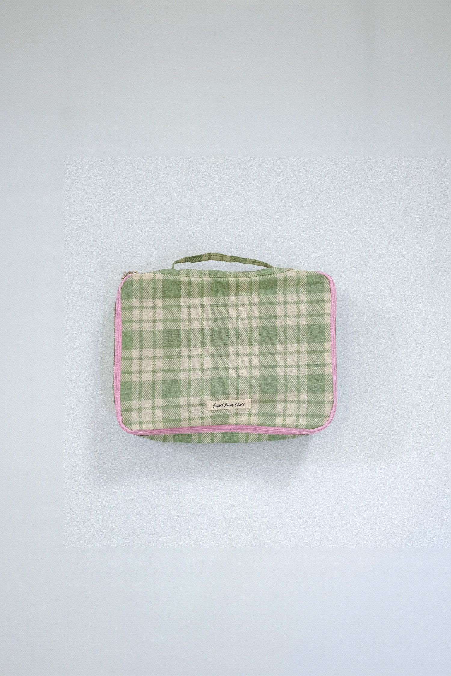 HÔTEL827 Carry On Travel Pouch in Evergreen deep green bio-washed cotton