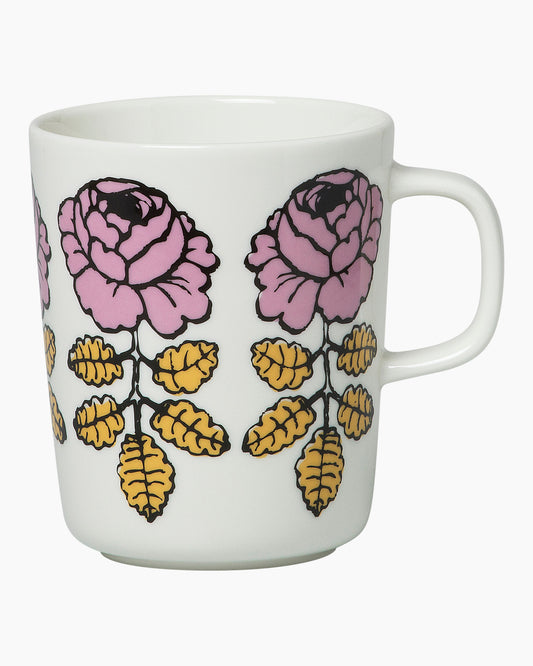 Vihkiruusu Mug 250ml (White, Pink, Ocher)