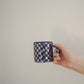 Pattern Mug Blue Silver Checkerboard