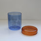HÔTEL827 Overhaze Blue mouth blown borosilicate glass jar container with lid off