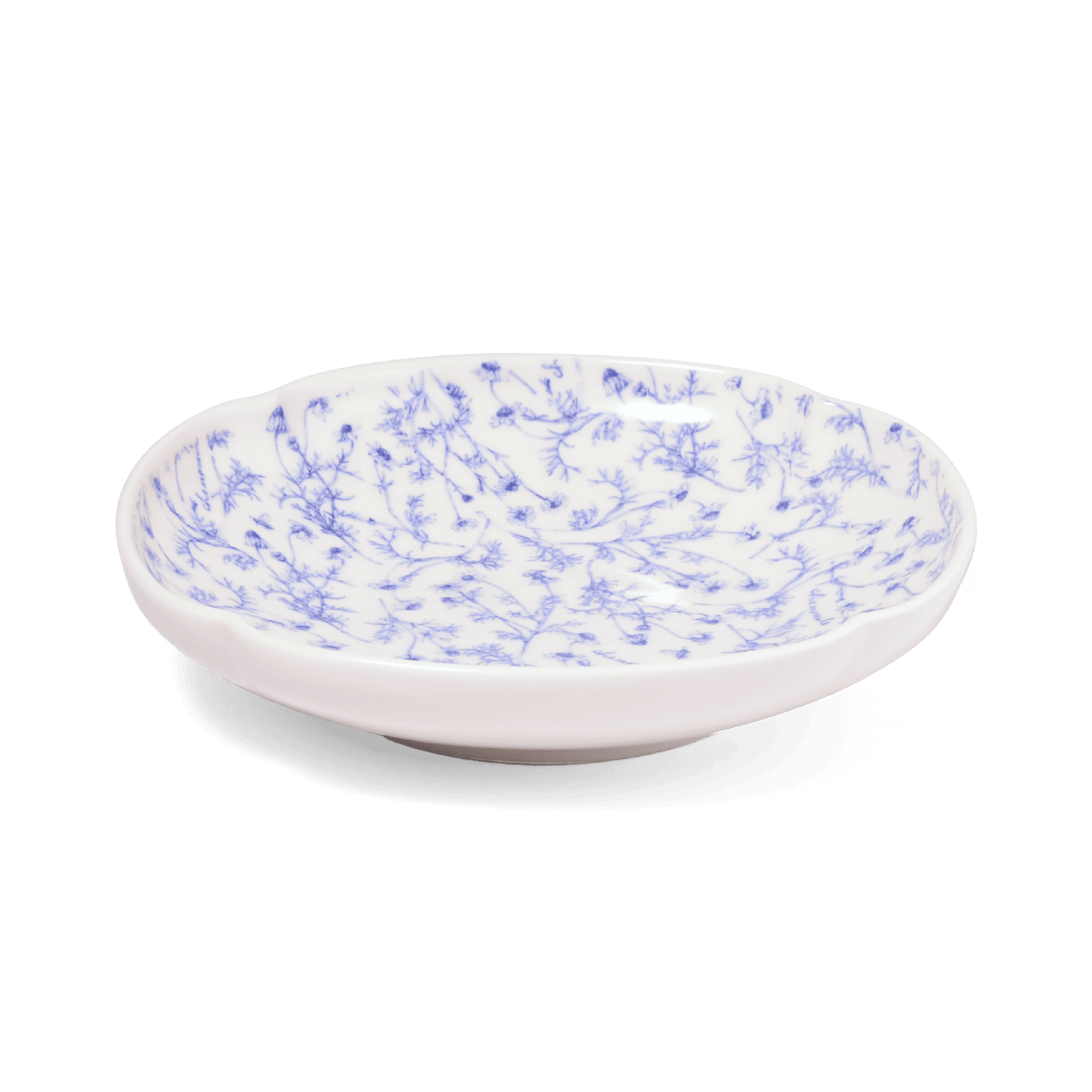 A pack shot of Studio M' Chamomile Deep Plate from the side angle. 