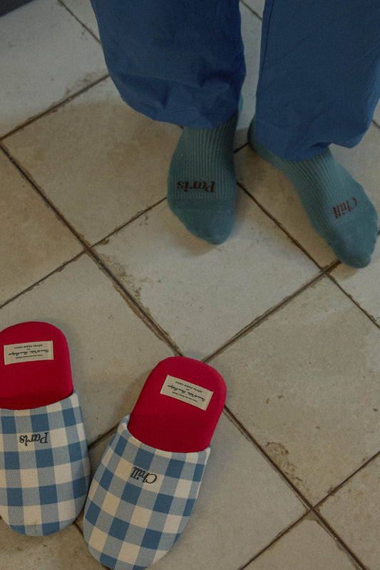 Paris Chill Socks (Grey Blue)