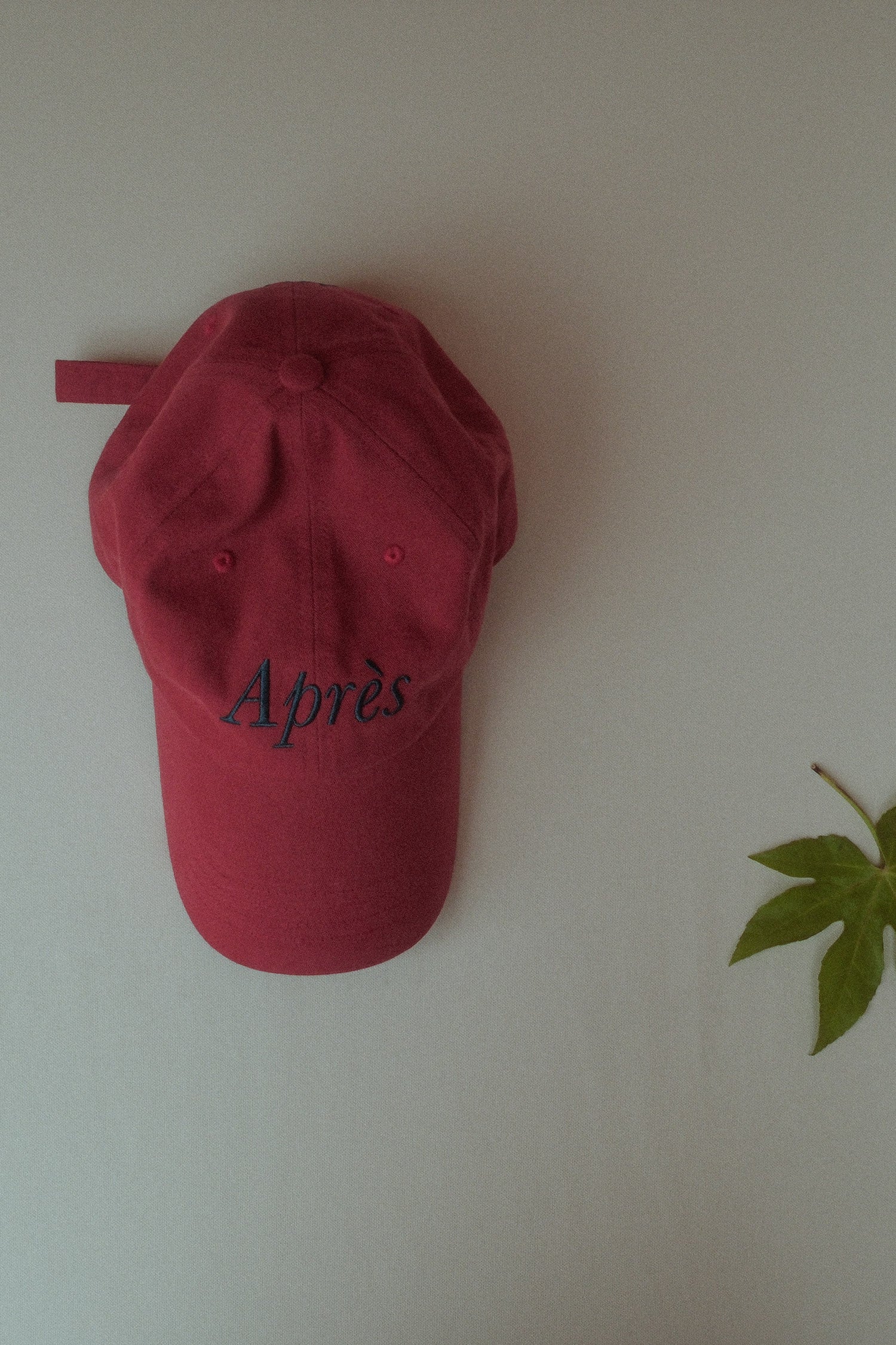 A shot of HÔTEL827 Sun Kissed baseball cap in chilli indoor.
