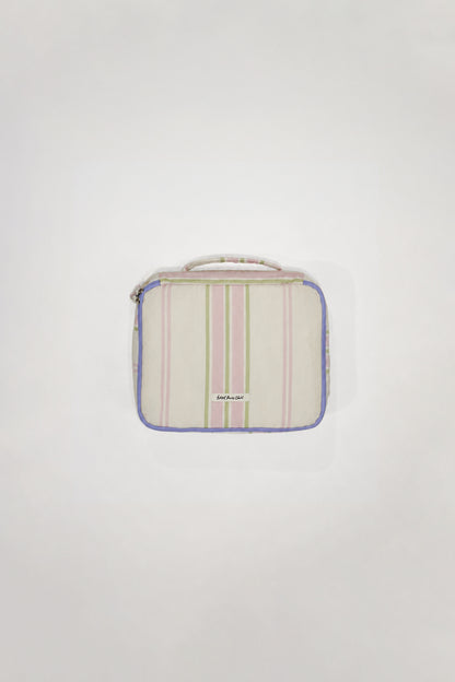 HÔTEL827 Carry On Travel Pouch in bio-washed cotton featuring Parisian typography graphic