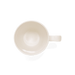 An aerial shot of Studio M' Creamware Latte Mug in a warm cream ceramic glaze.