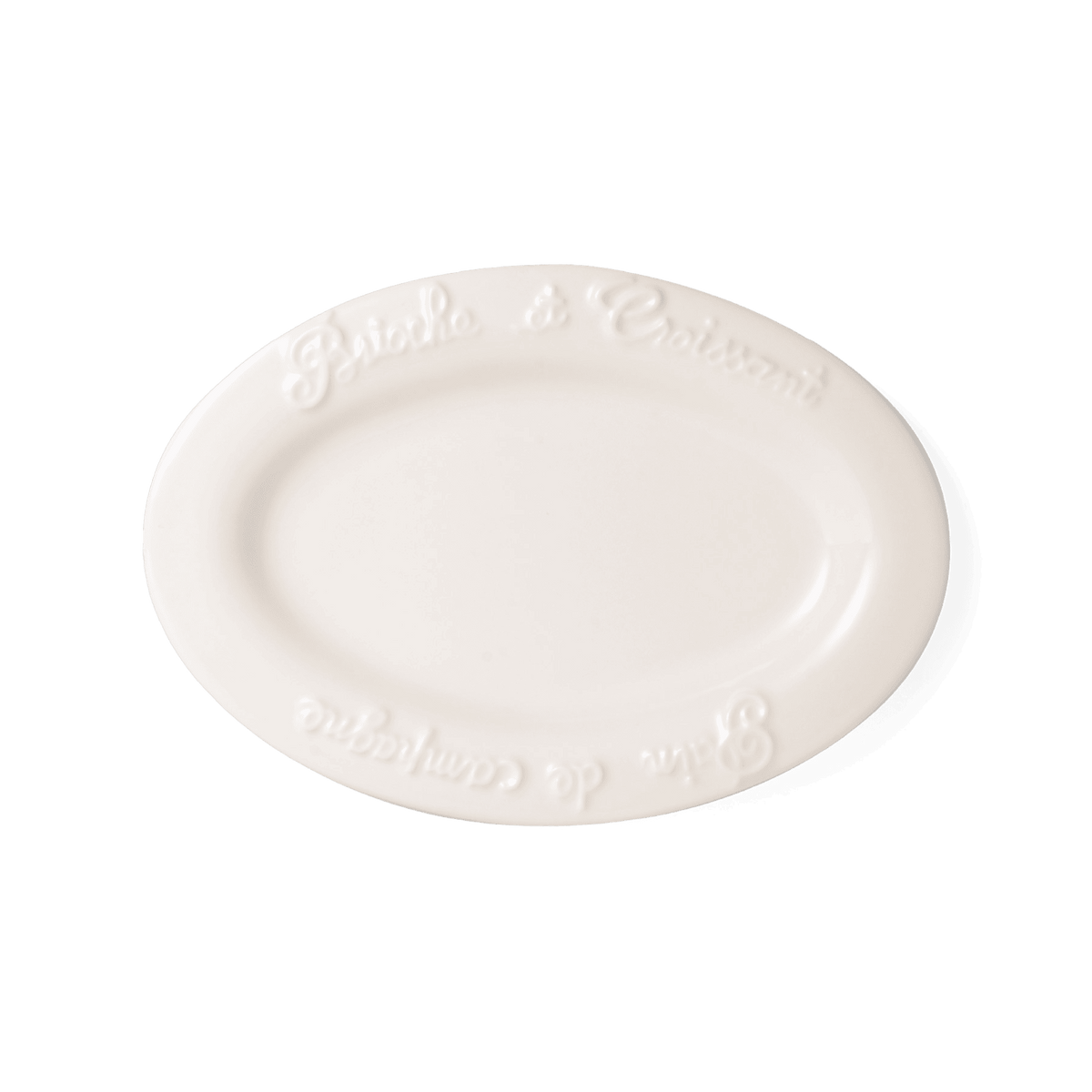 Studio M Creamware Plate L 23.5cm Japanese semi porcelain dish on white background
