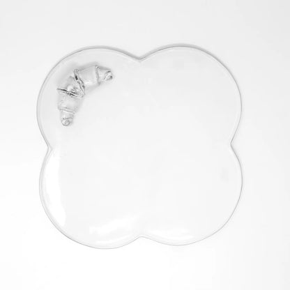Carron Paris white glazed terracotta croissant plate.