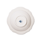 A picture of the base of Studio M' Early Bird 170 porcelain bowl featuring a hand-painted blue swallow relief on a scalloped floral rim.