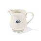 Studio M Early Bird porcelain milk pitcher with blue swallow detail on white background