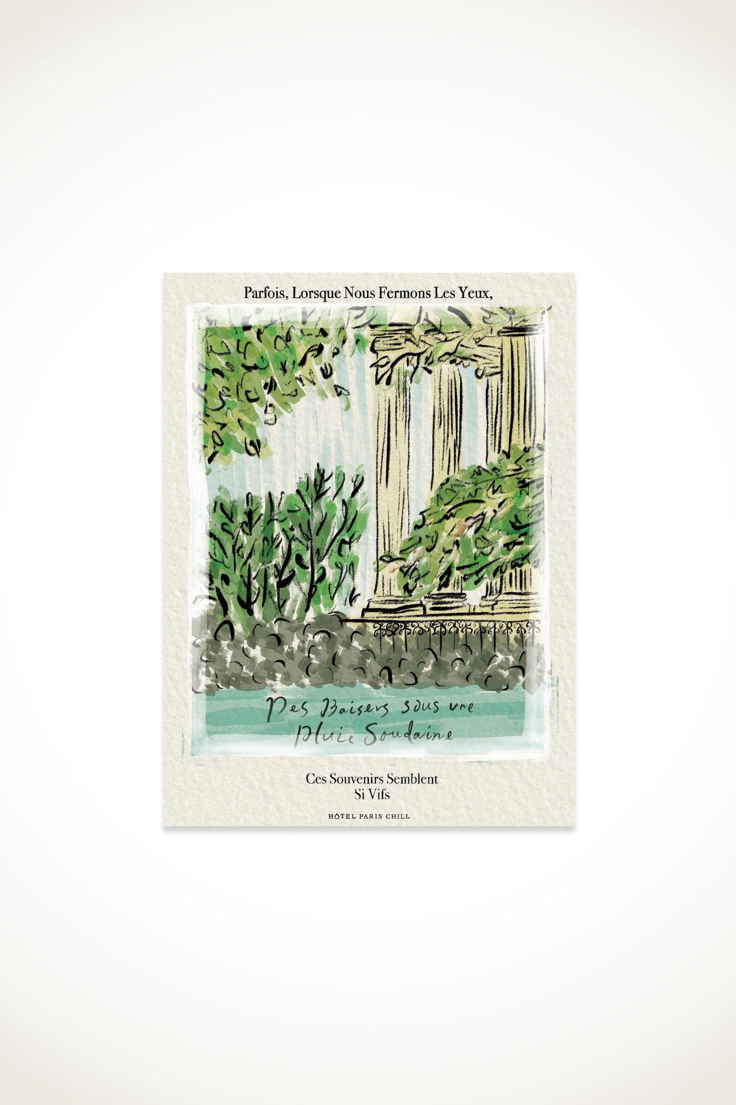 Kisses in Sudden Rain Showers Postcard