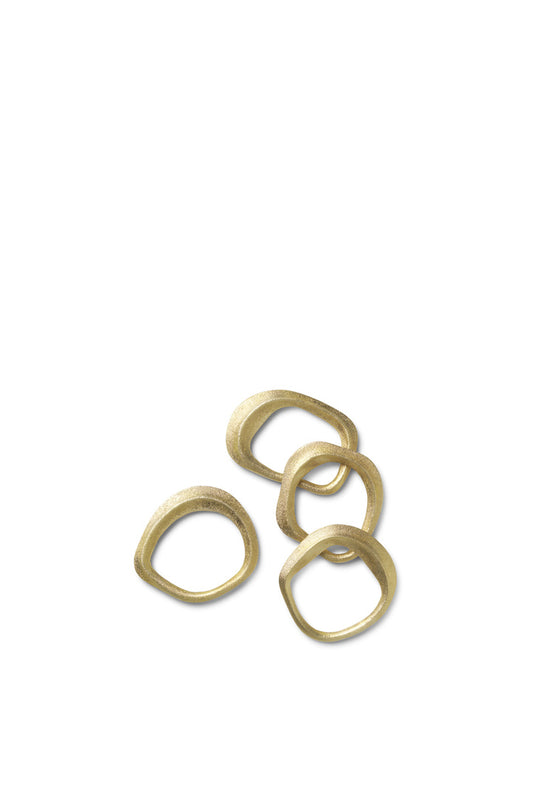 Flow Napkin Rings Set of 4 (Brass)