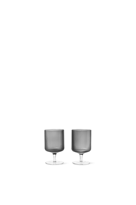 Ripple Wine Glasses Set of 2 (Smoked Grey)