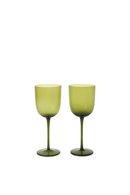 Host White Wine Glasses Set of 2 (Moss Green)