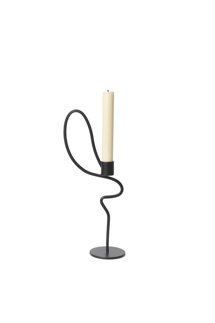 Valse Candle Holder High (Black)