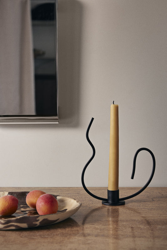 Valse Candle Holder Low (Black)