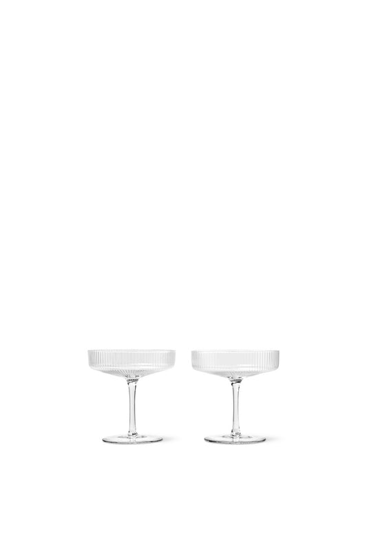 Ripple Champagne Saucers Set of 2 (Clear)