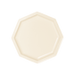 Studio M' Gatis Plate in a warm cream glaze, featuring an octagonal shape with a dotted rim detail, perfect for minimalist Scandi table settings.