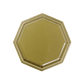 A pack shot of Studio M' Gatis Plate in an earthy olive green glaze, featuring an octagonal shape with a dotted rim detail, ideal for an industrial chic table setting.