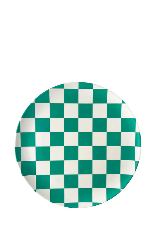 Green Check Side Plate 20cm