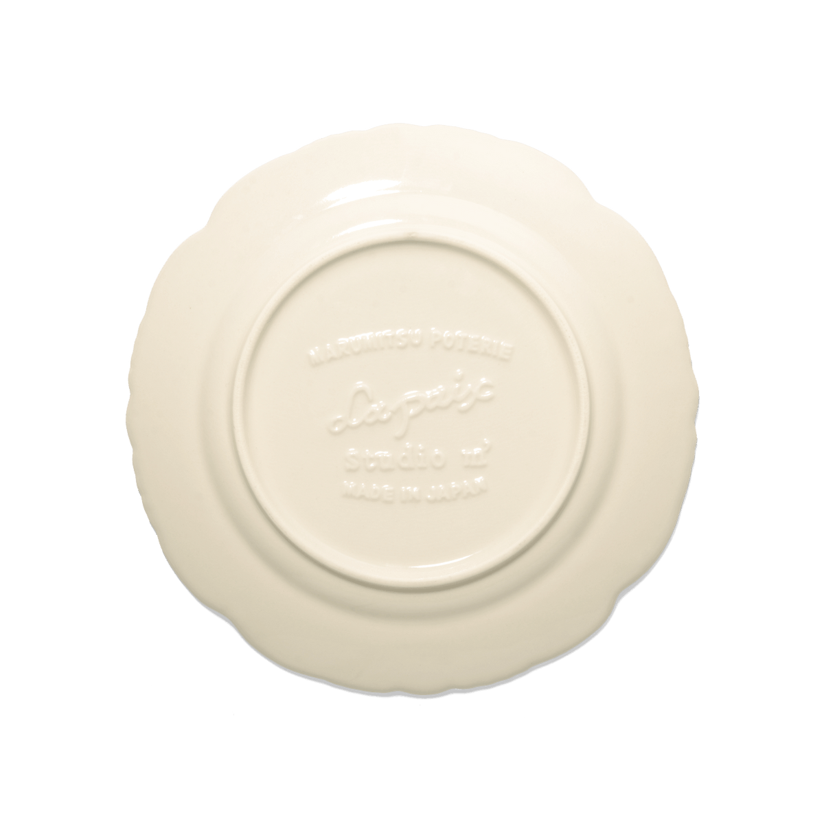 Base of Studio M porcelain La Paix Rose dessert Plate