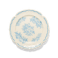 Studio M La Paix Rose 20cm white porcelain plate with blue rose print and scalloped rim