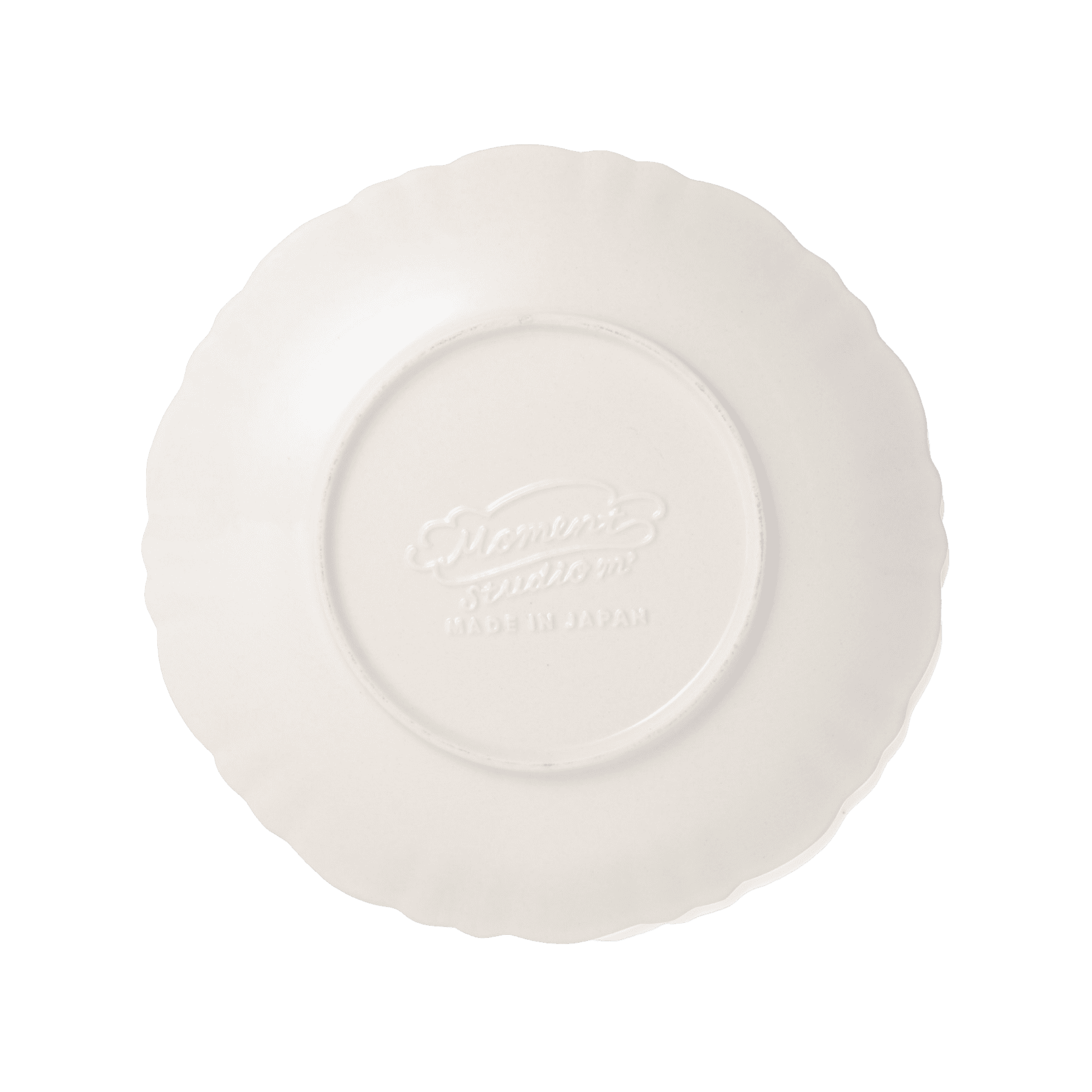 A pack shot of the base of Studio M' Moment Plate 24cm in a soft pink glaze.