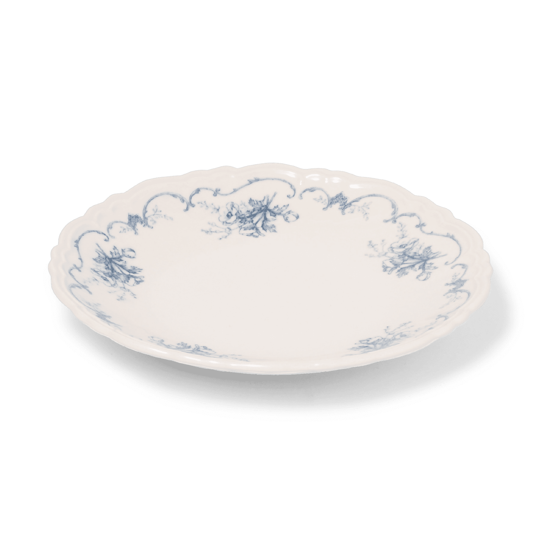 A pack shot of Studio M' Moment Plate 24cm in a beautiful blue glaze from a side angle.