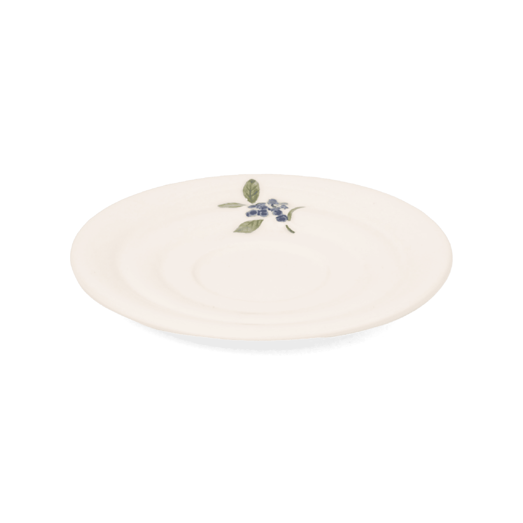A pack shot of Studio M' Myrtille Saucer from a side angle.