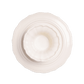 A pack shot of the base of Studio M' Parler Compote 21cm in white porcelain.