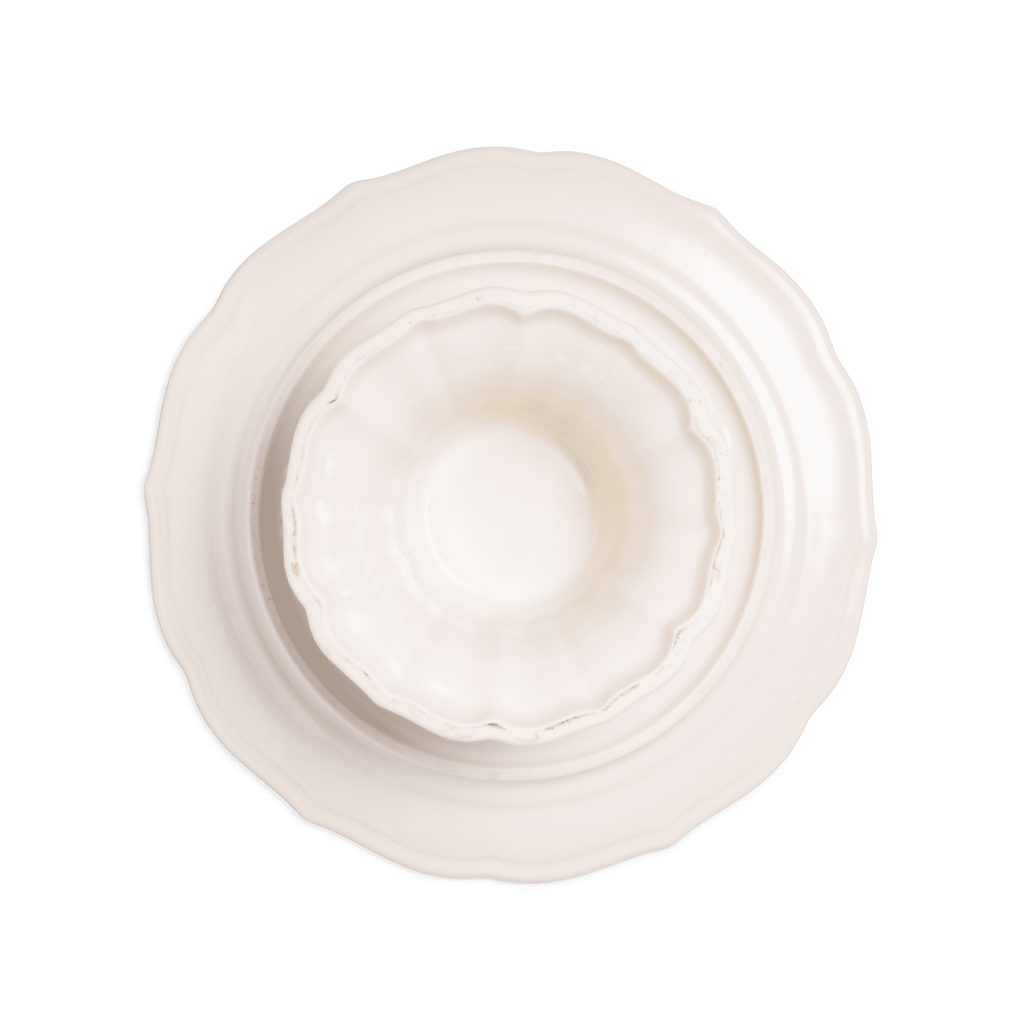 A pack shot of the base of Studio M' Parler Compote 21cm in white porcelain.