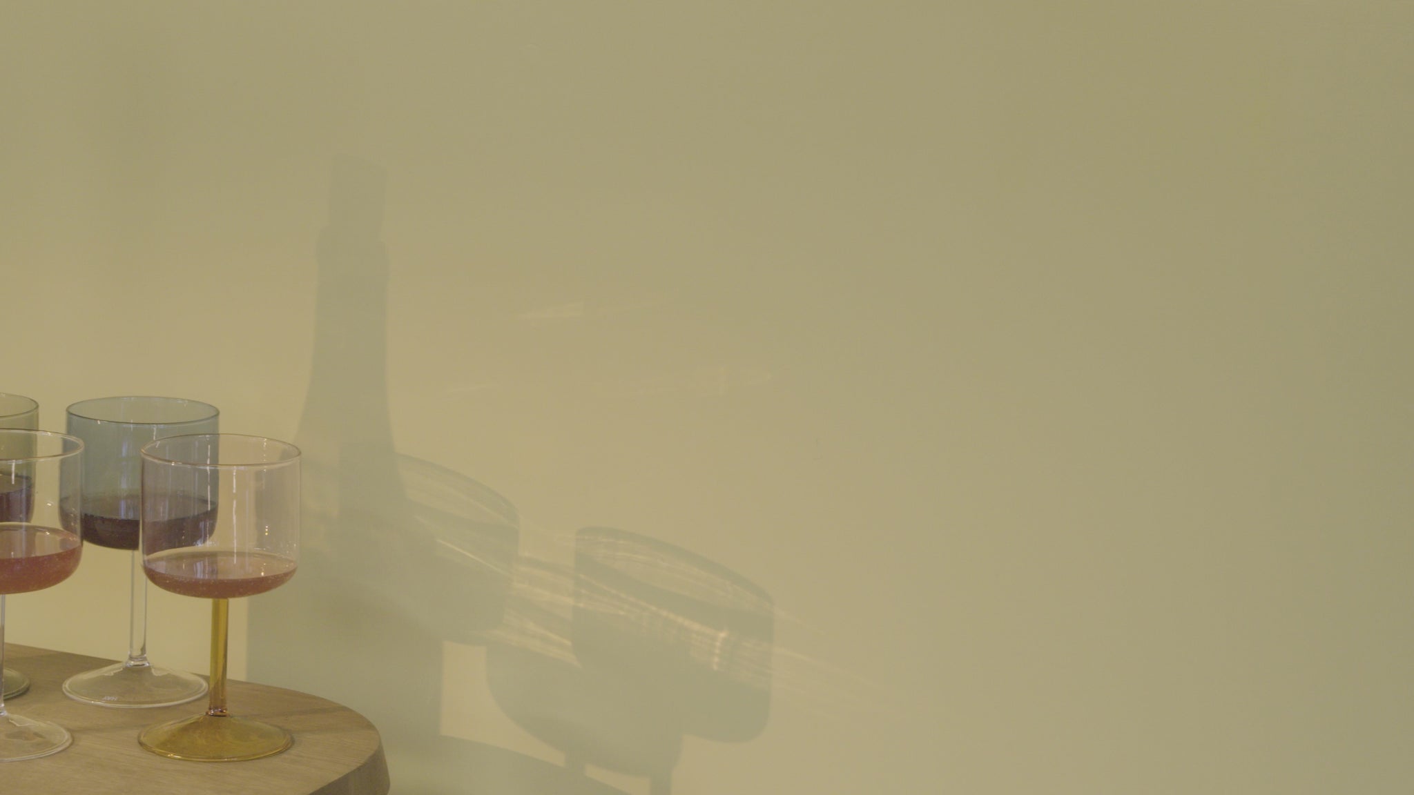A view of HAY Tint Wine Glasses.