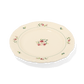 A pack shot of Studio M' Rosier Plate 20cm in a warm, subtle beige glaze, from a side angle.