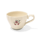 A pack shot of Studio M' Rosier Mug in a warm, subtle beige glaze, featuring a vintage-inspired red rose motif and an elegantly hand-painted rim.