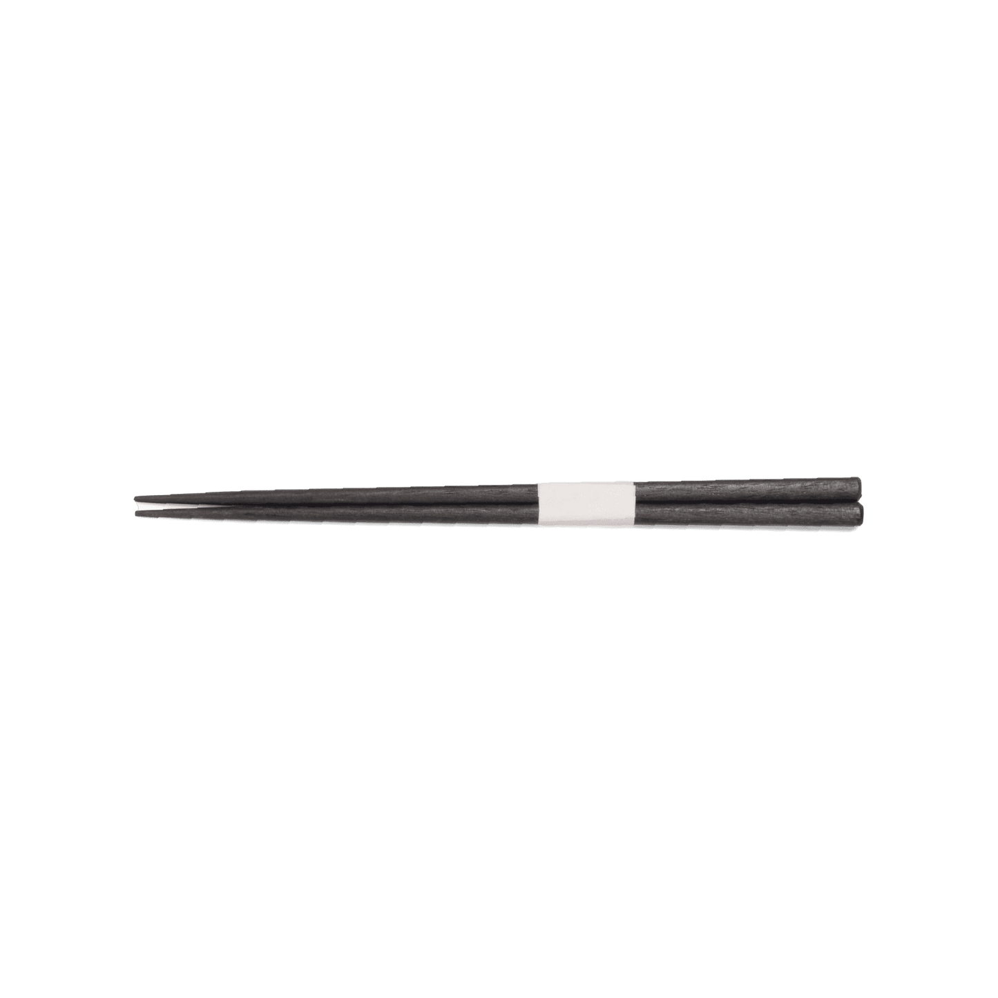 A pack shot of the back of Studio M' Lacquered Chopsticks 23cm featuring a sleek, minimalist profile and a subtle matte black wipe-lacquer finish over natural wood grain.