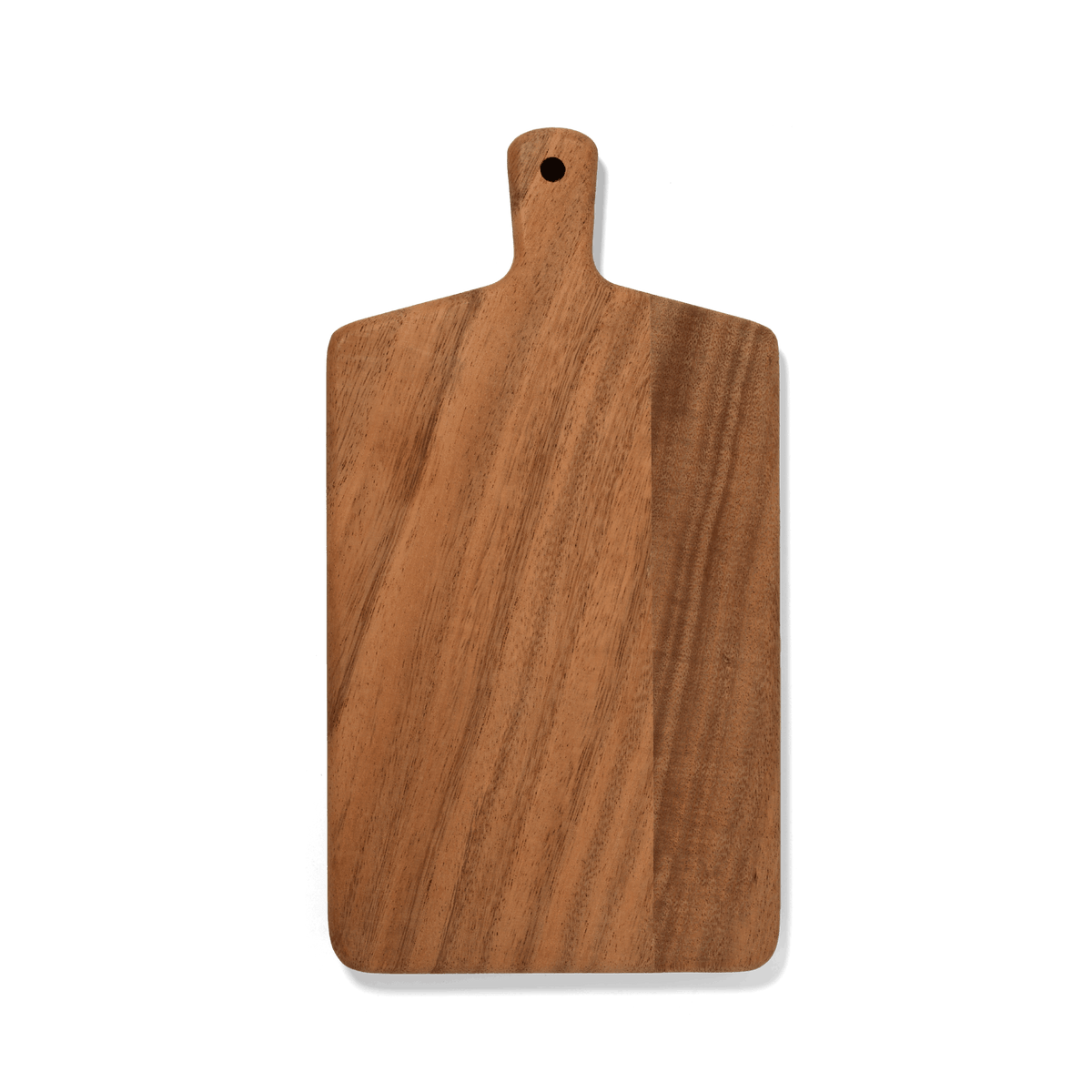 The back of Studio M Japanese solid walnut cutting board collection in oblong silhouette