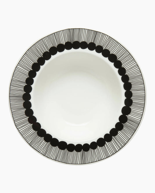 Oiva / Siirtolapuutarha Deep Plate 20cm (White, Black)