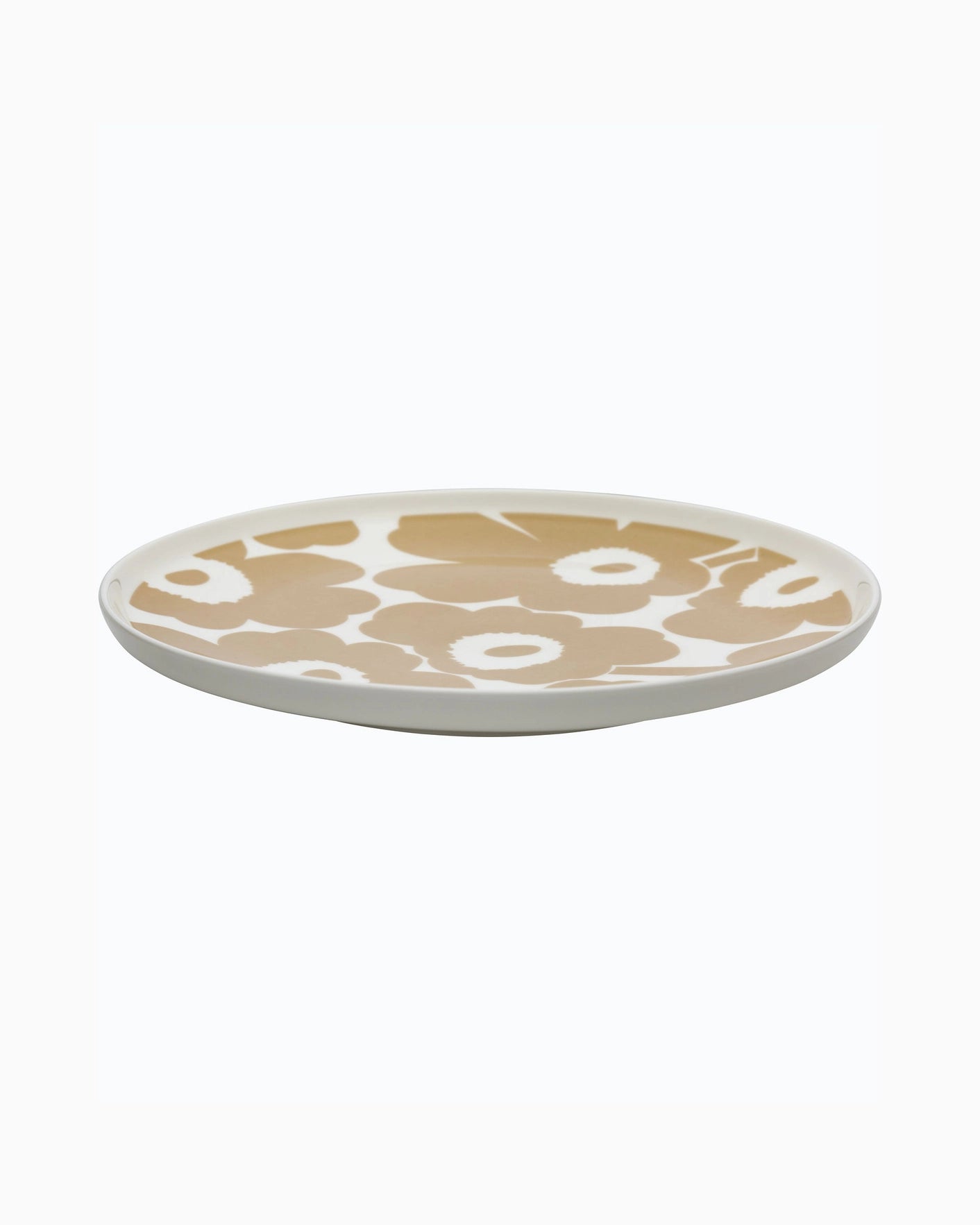 Oiva / Unikko Plate 25cm (White, Beige)