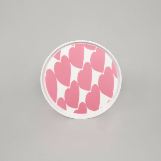Pink Heart Pattern Plate 16cm