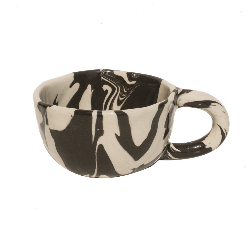 Latte Mug Marble Black 260ml